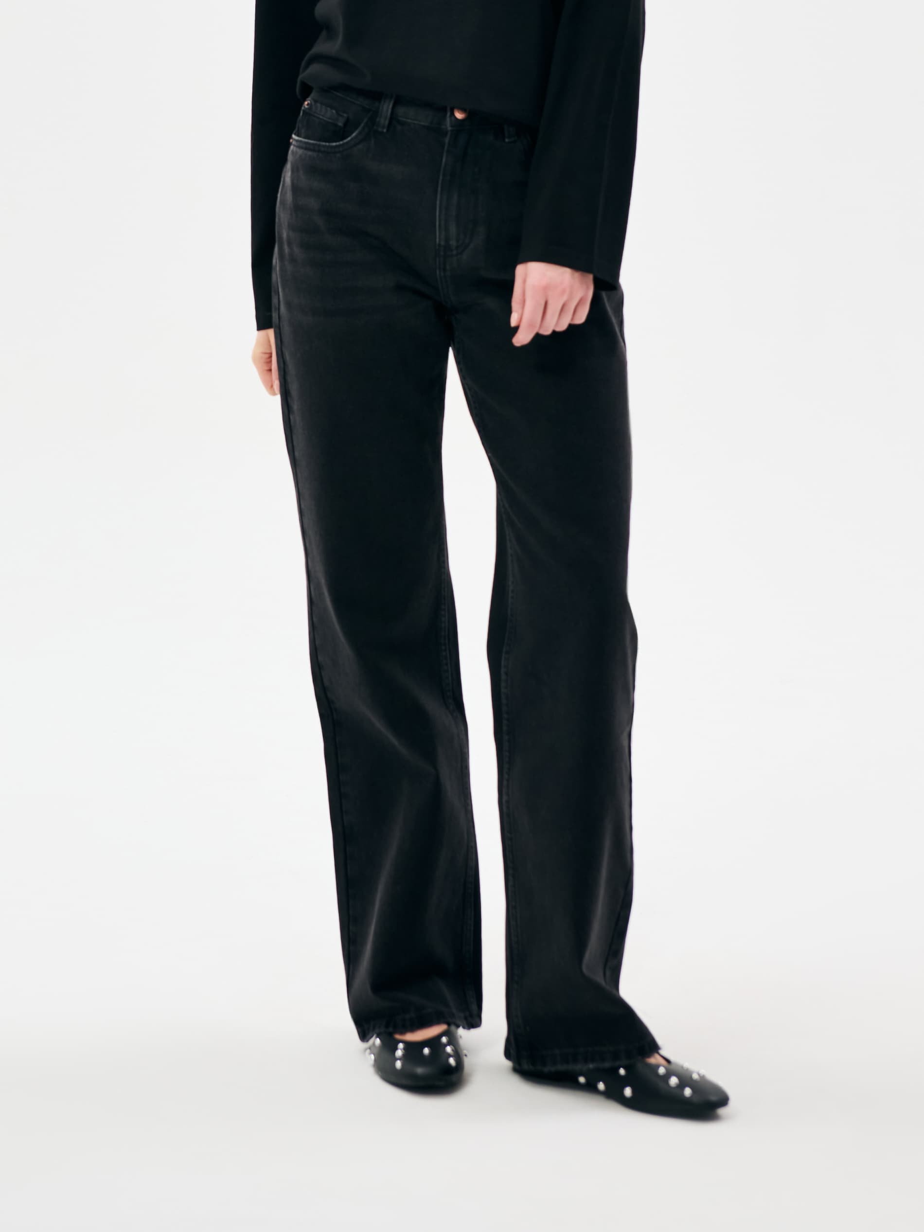 Jeansy wide leg high waist