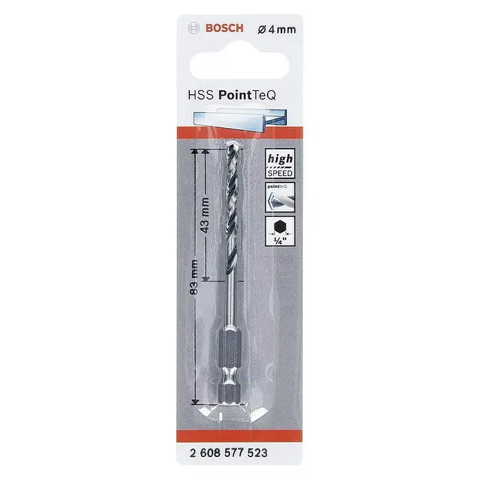 METALLBOR BOSCH HSS POINTTEQ HEX 4,0X83MM