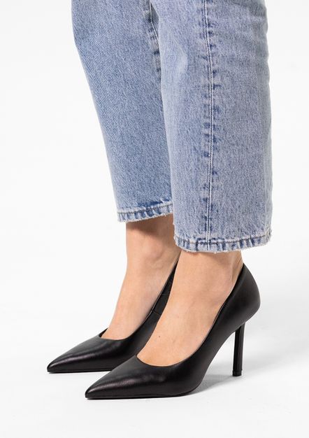 Zwart leren pumps