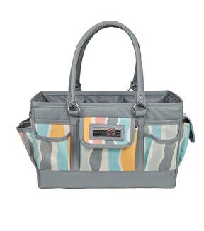 Everything Mary 12 Gray & Pastel Striped Store & Tote