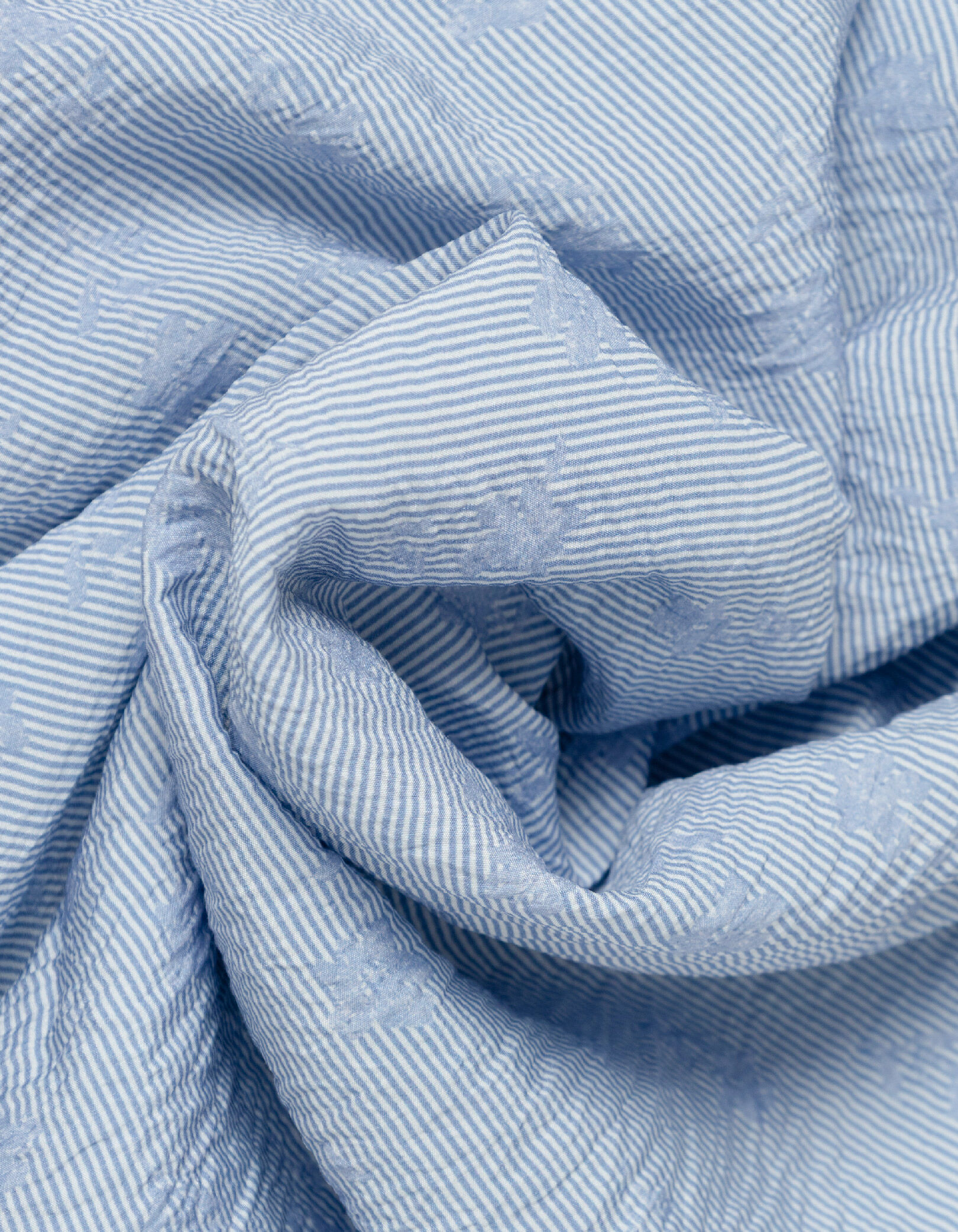 Chemise slim bleue imprimé fleurs sur rayures Homme