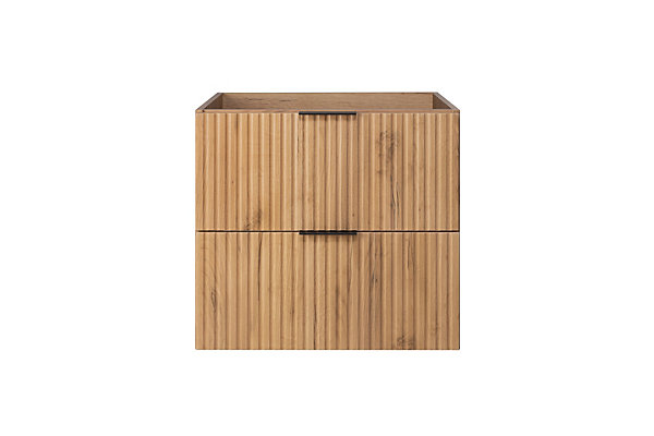 Meuble vasque, Chêne Craft, 60 x 57 x 46 cm, poignée noire, sans plateau