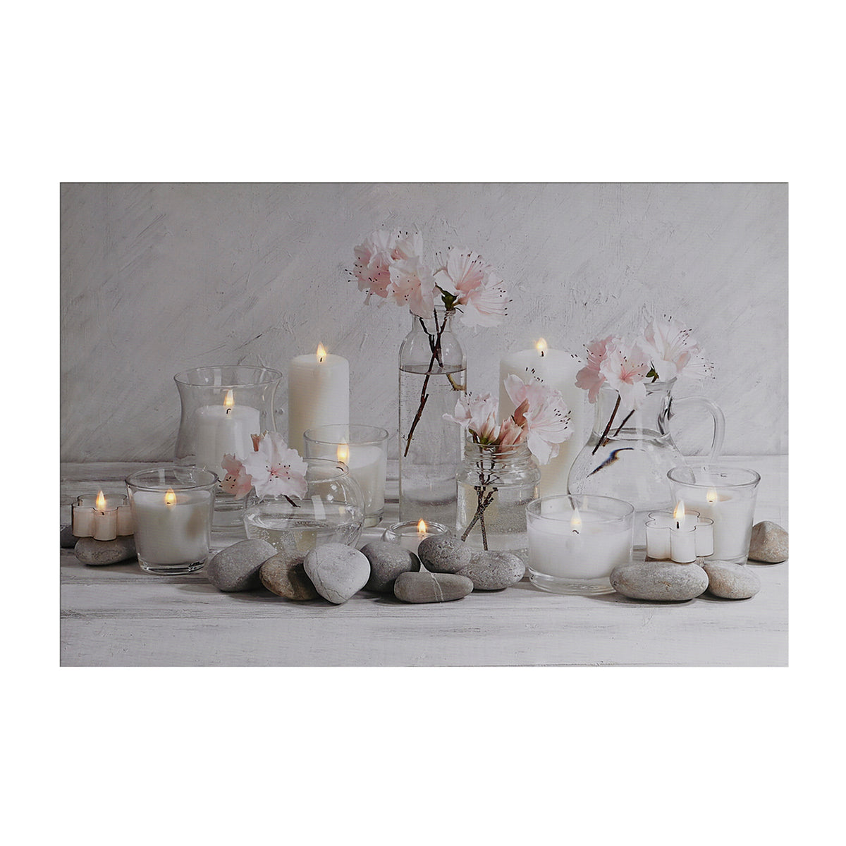 Art for the Home Canvas LED - Rustgevende Kaarsen - 60x90cm