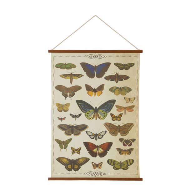 FLÂMULA 40 CM X 60 CM NATUREZA BOTÂNICA BORBOLETAS