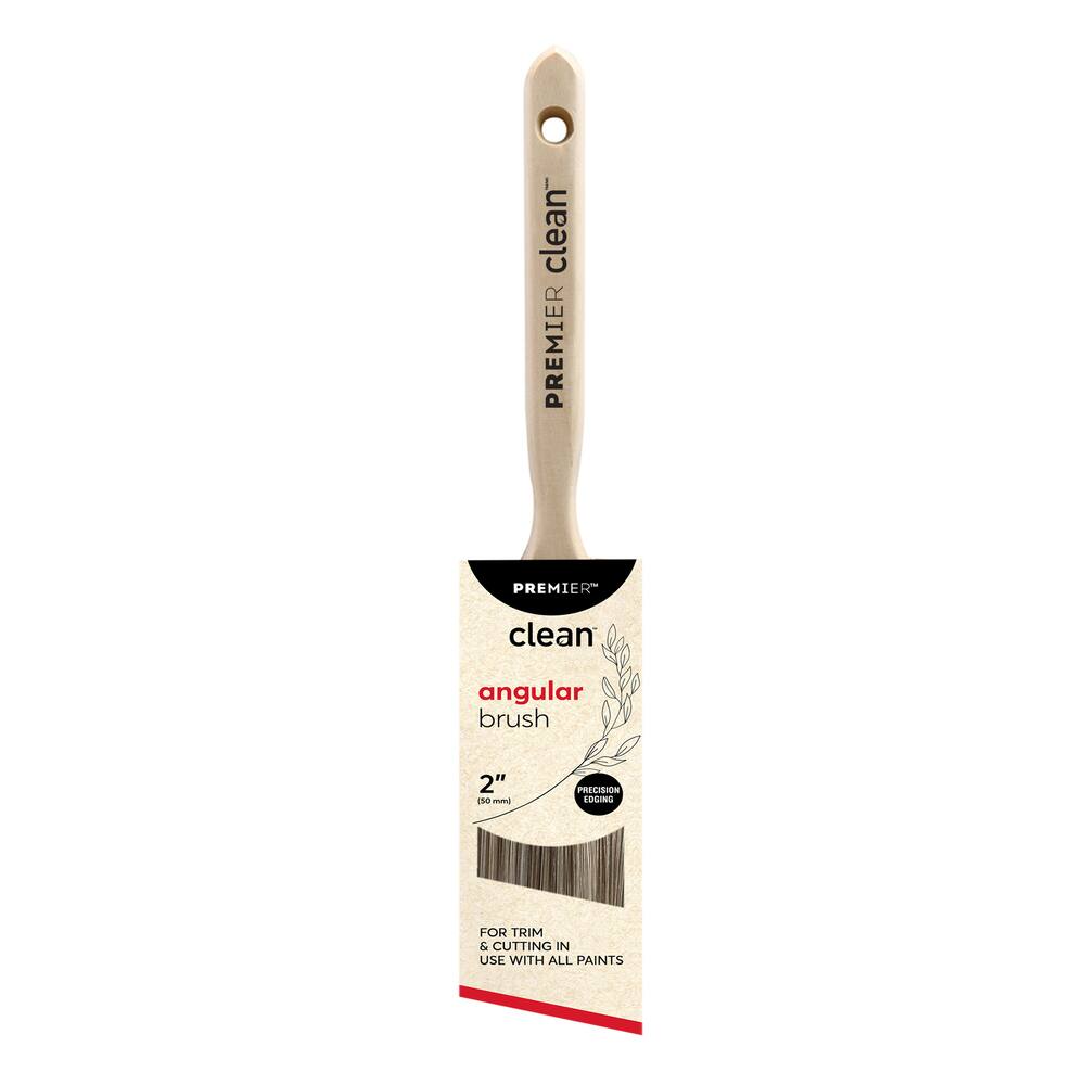 Premier Clean Angular 50 Paint Brush with Wood Handle, 2-in