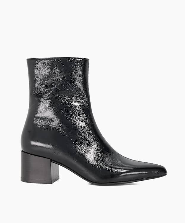 Pami Black - Block Heel Ankle Boots