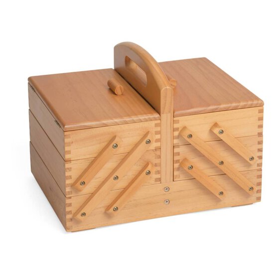Wooden Cantilever 3 Tier Sewing Box 23cm x 31cm x 24cm