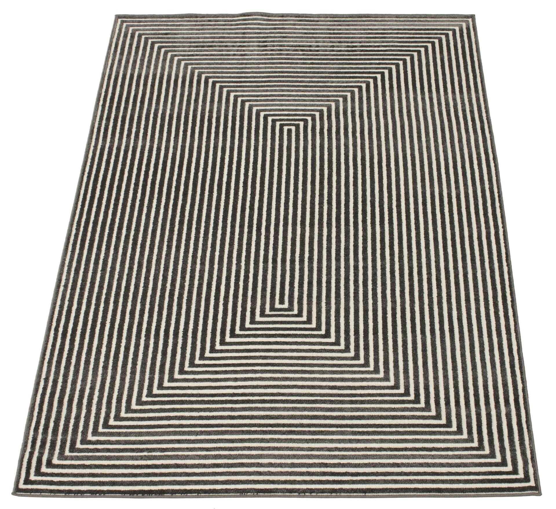 ECARPET Trona Indoor Geometric Area Rug, Grey, Assorted Sizes