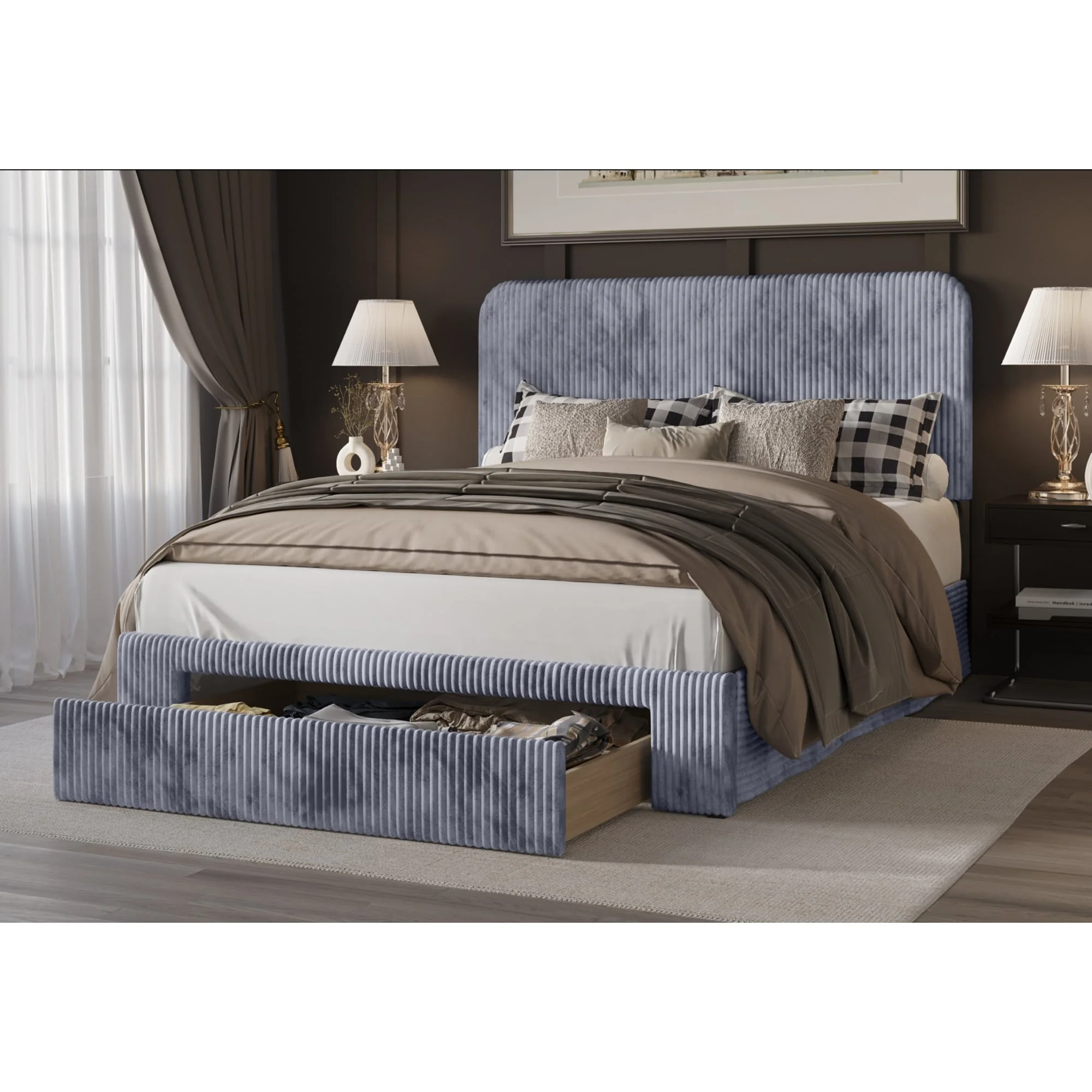 Freya Upholstered Storage Panel Bed