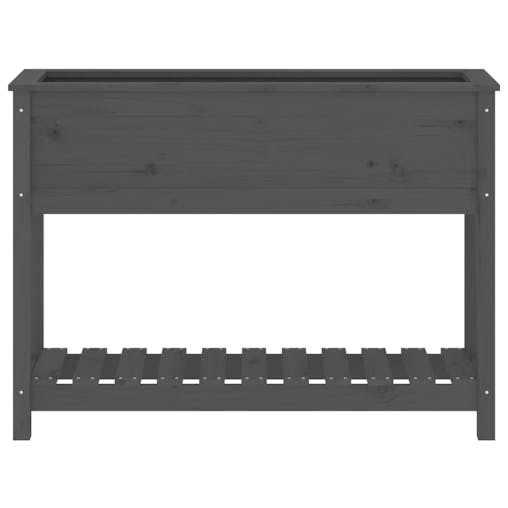 NNEVL Planter with Shelf Grey 111.5x34.5x81 cm Solid Wood Pine