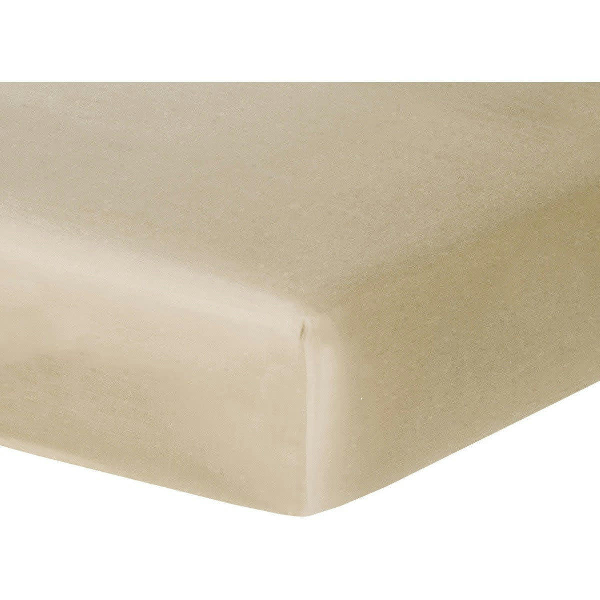 JULIA - Drap housse satin de coton  160x200x30 latte