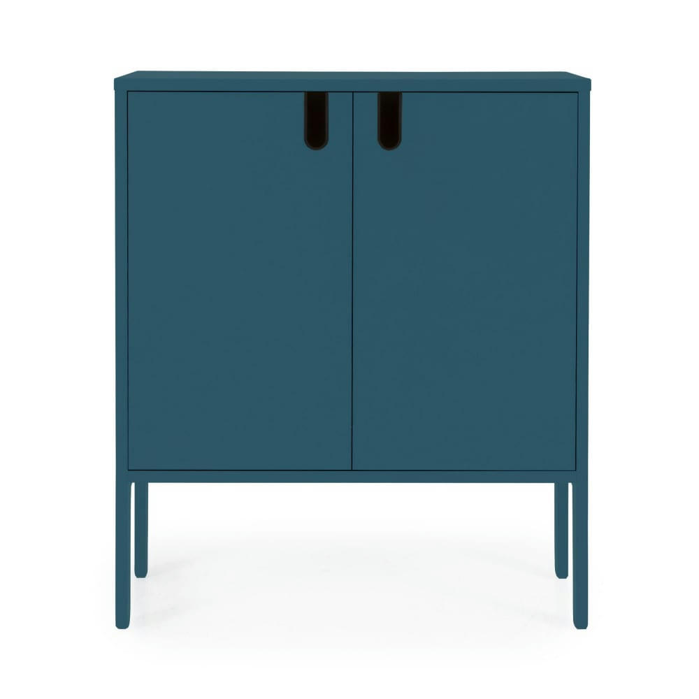 UNO - Petit buffet en bois 2 portes L80cm bleu canard