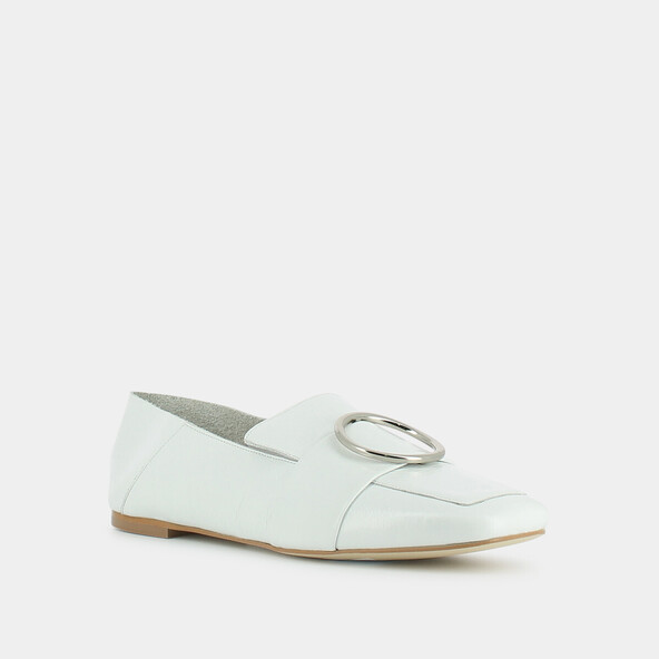 Mocassins à boucleen cuir vieilli blanc | DOLPH