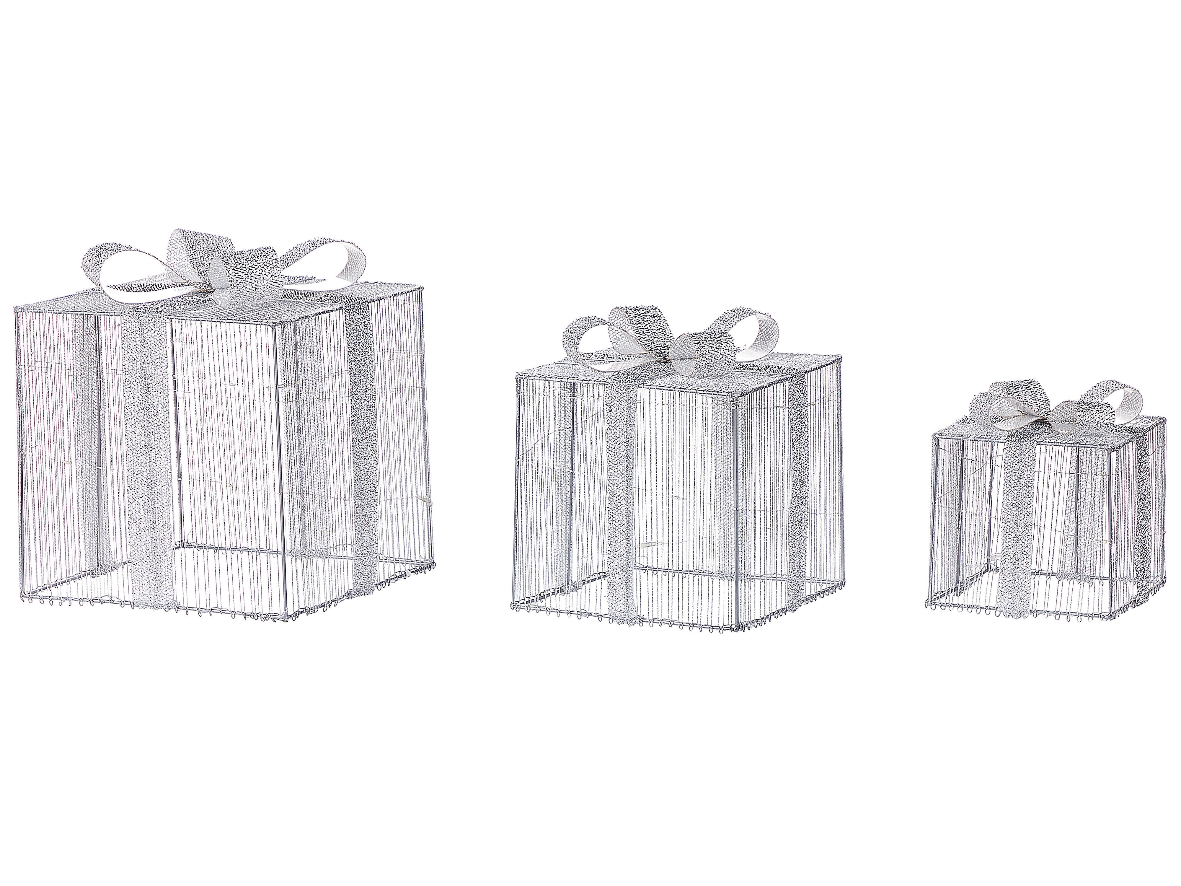 Outdoor Decoration LED ARNES Christmas Gifts 25/20/15 cm Silver