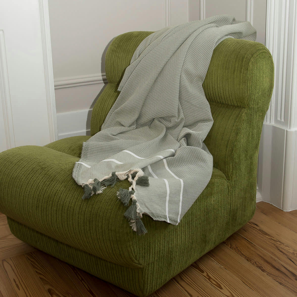 STOCKHOLM - Plaid coton  130x170 olive