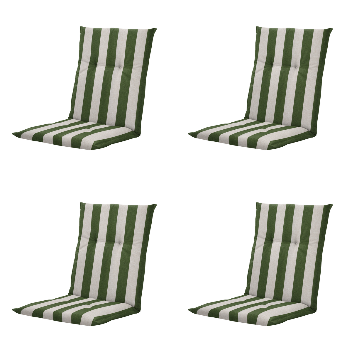 Madison tuinstoelkussen lage rug Amora - groen - 105x50x6cm - set van 4