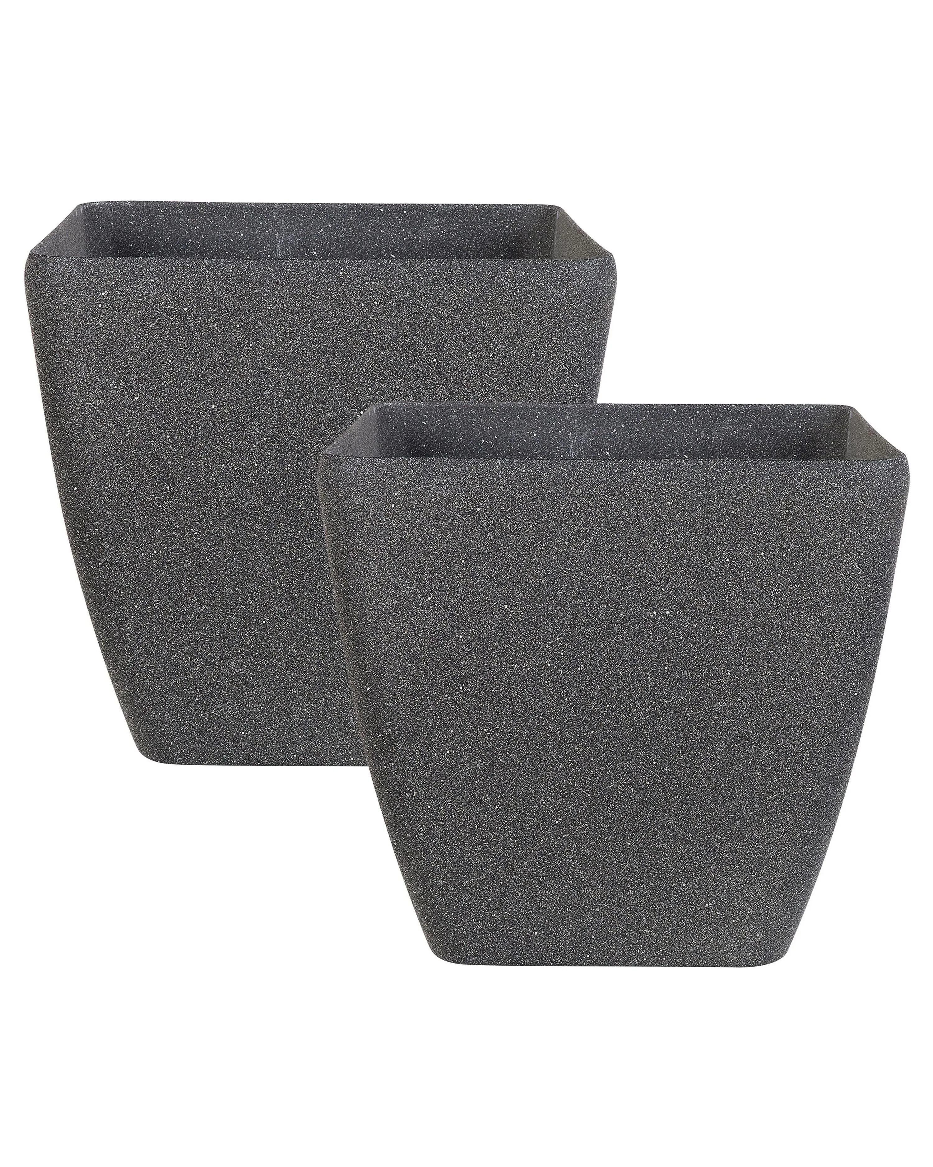 Set of 2 Plant Pots ZELI 42 cm Dark Grey