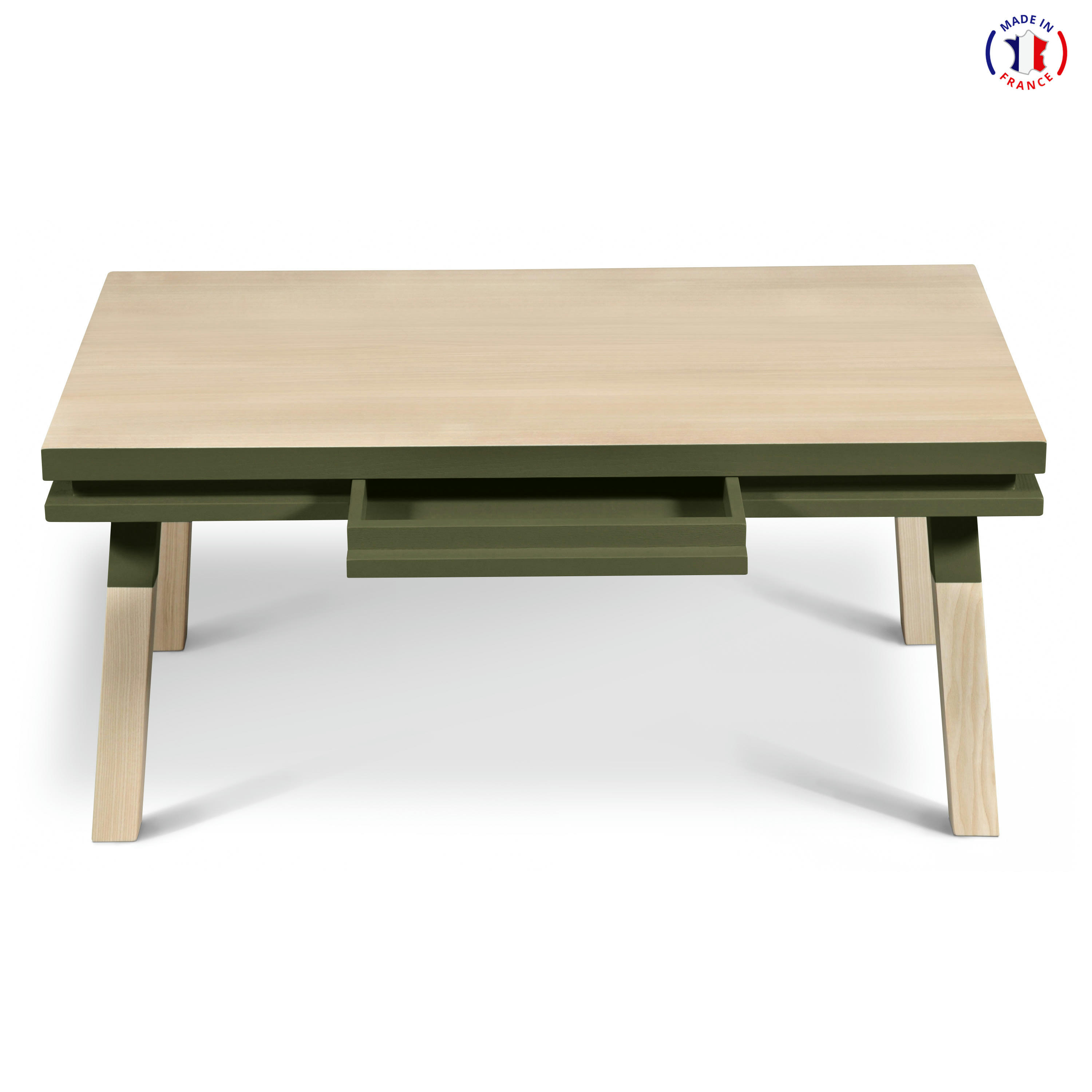EGEE - Table basse avec tiroir 100 cm, 100% frêne massif