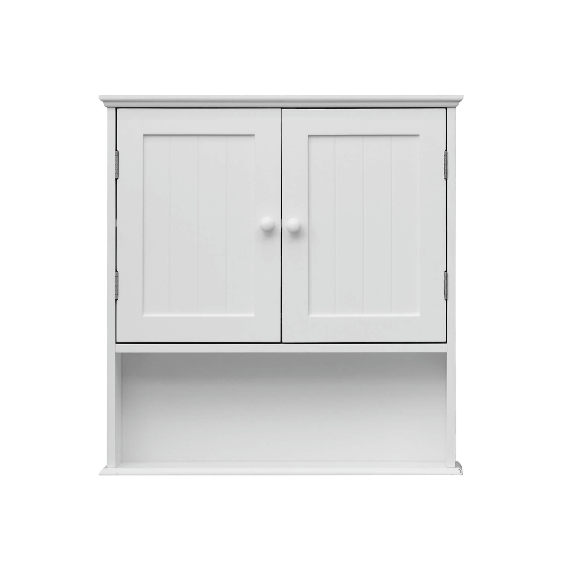 EASY LIFE - Etagères armoire murale avec 2 portes et 1 étagère en MDF blanc