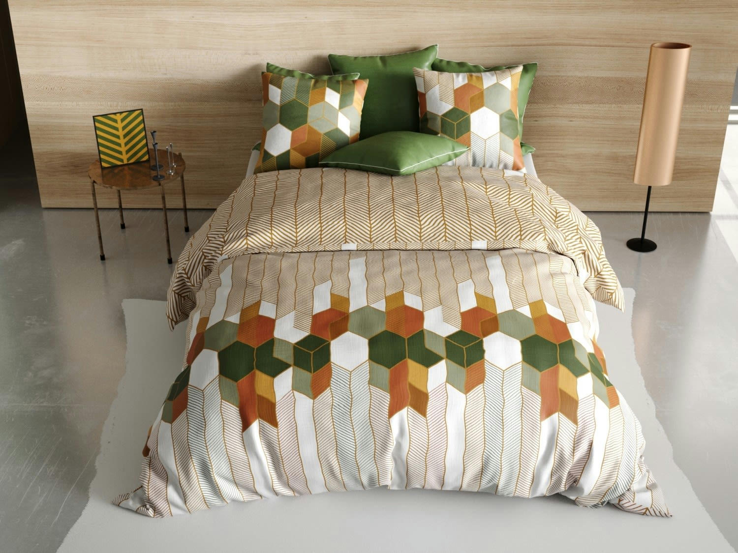 ZÉBU - Parure housse de couette coton orange 140x200 cm