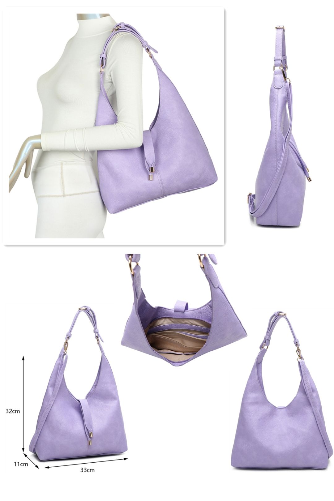 Fontanella Fashion Donna PU Leather Hobo Shoulder Bag