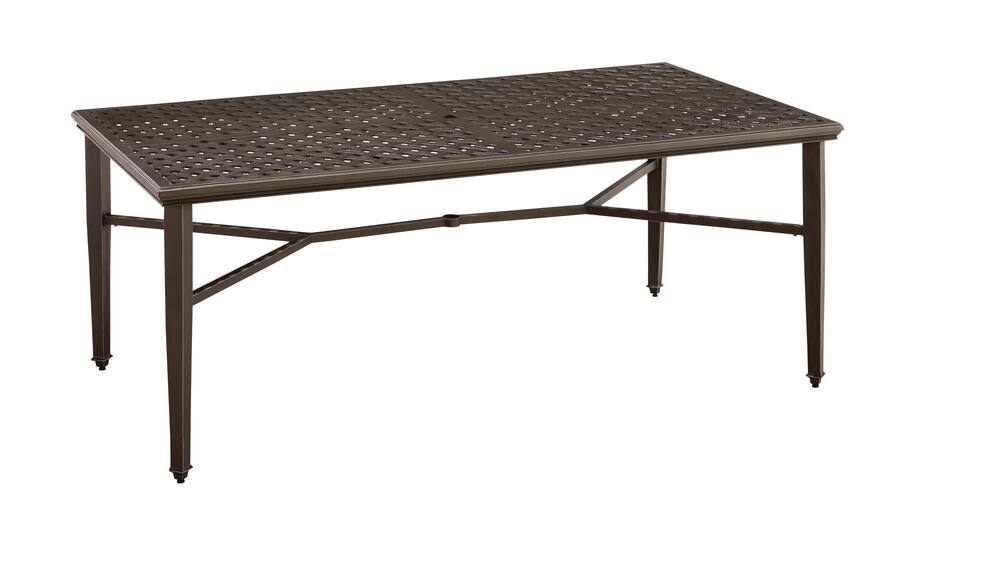 CANVAS Coventry Hills Rectangular Aluminium Outdoor/Patio Dining Table, Brown, 72x40x28-in