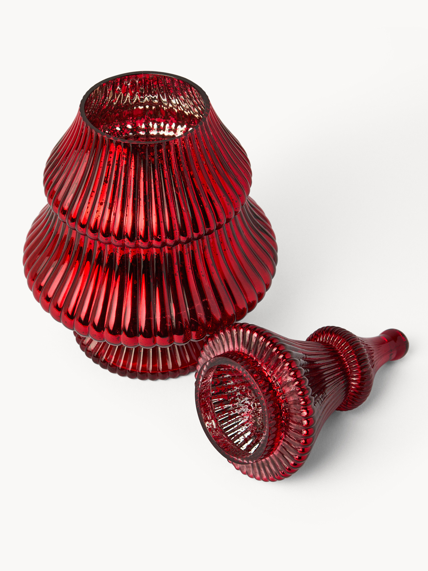 Porta dolci in vetro spruzzato ad albero