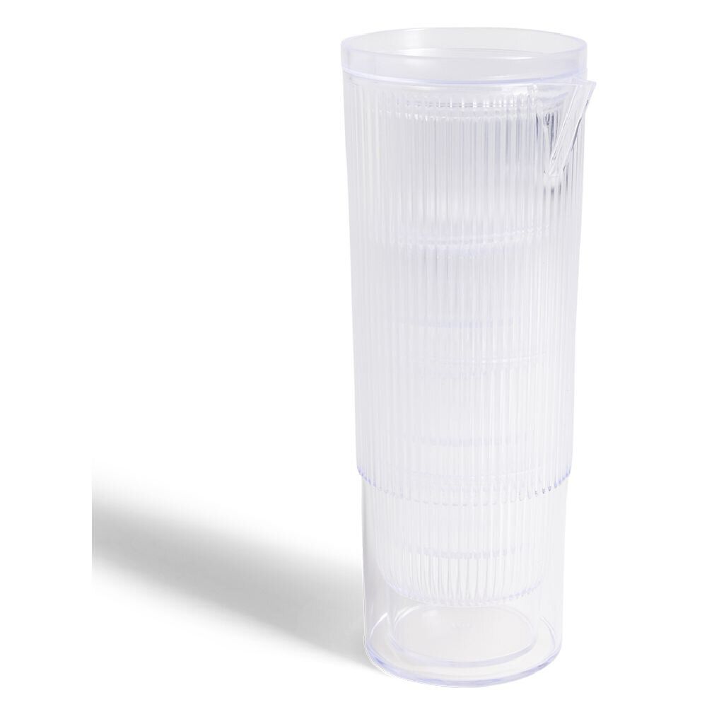 Carafe 1,1L   4 verres 300mL polystyrène et silicone transparent