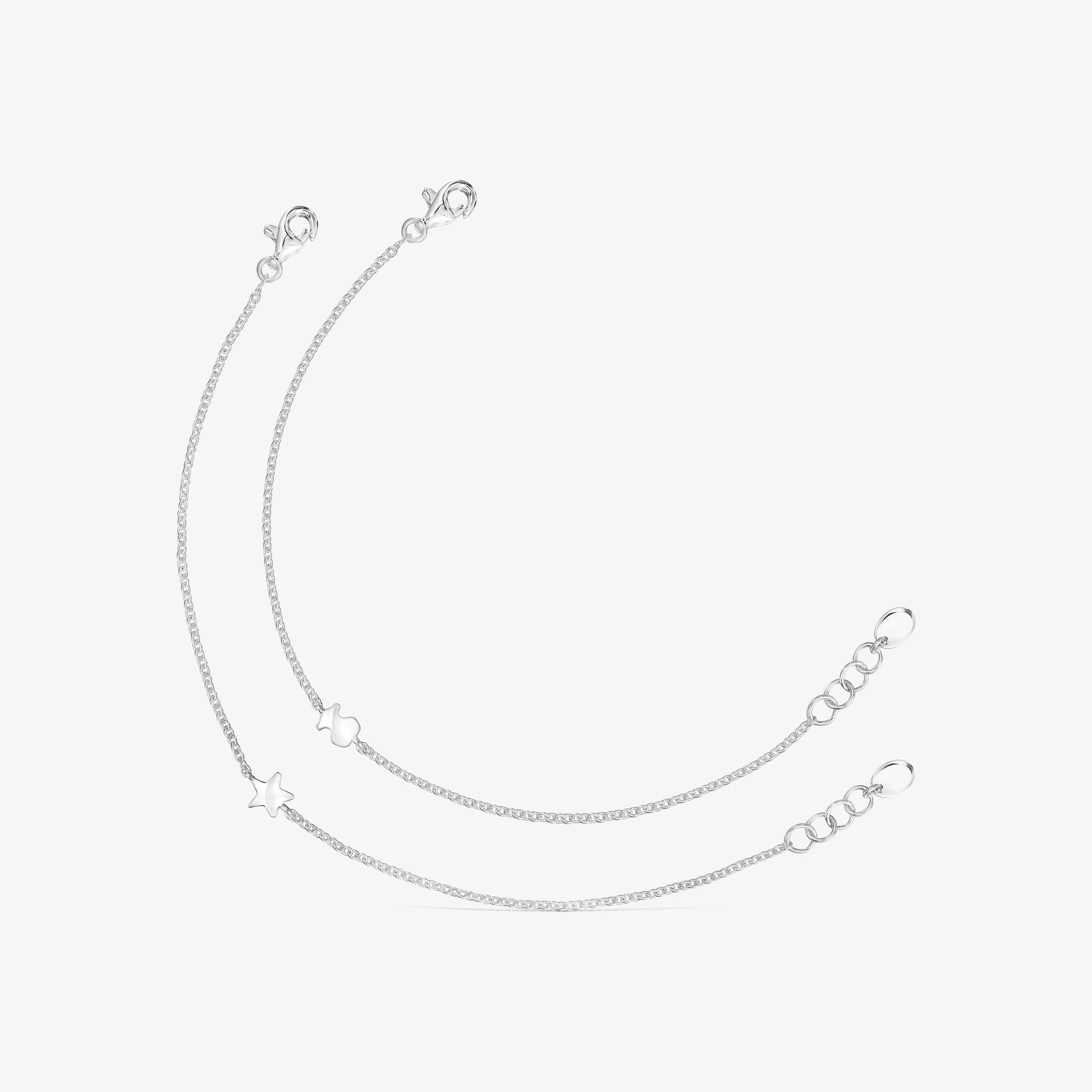 Pack de Pulseras oso-estrella de plata Mini Icons