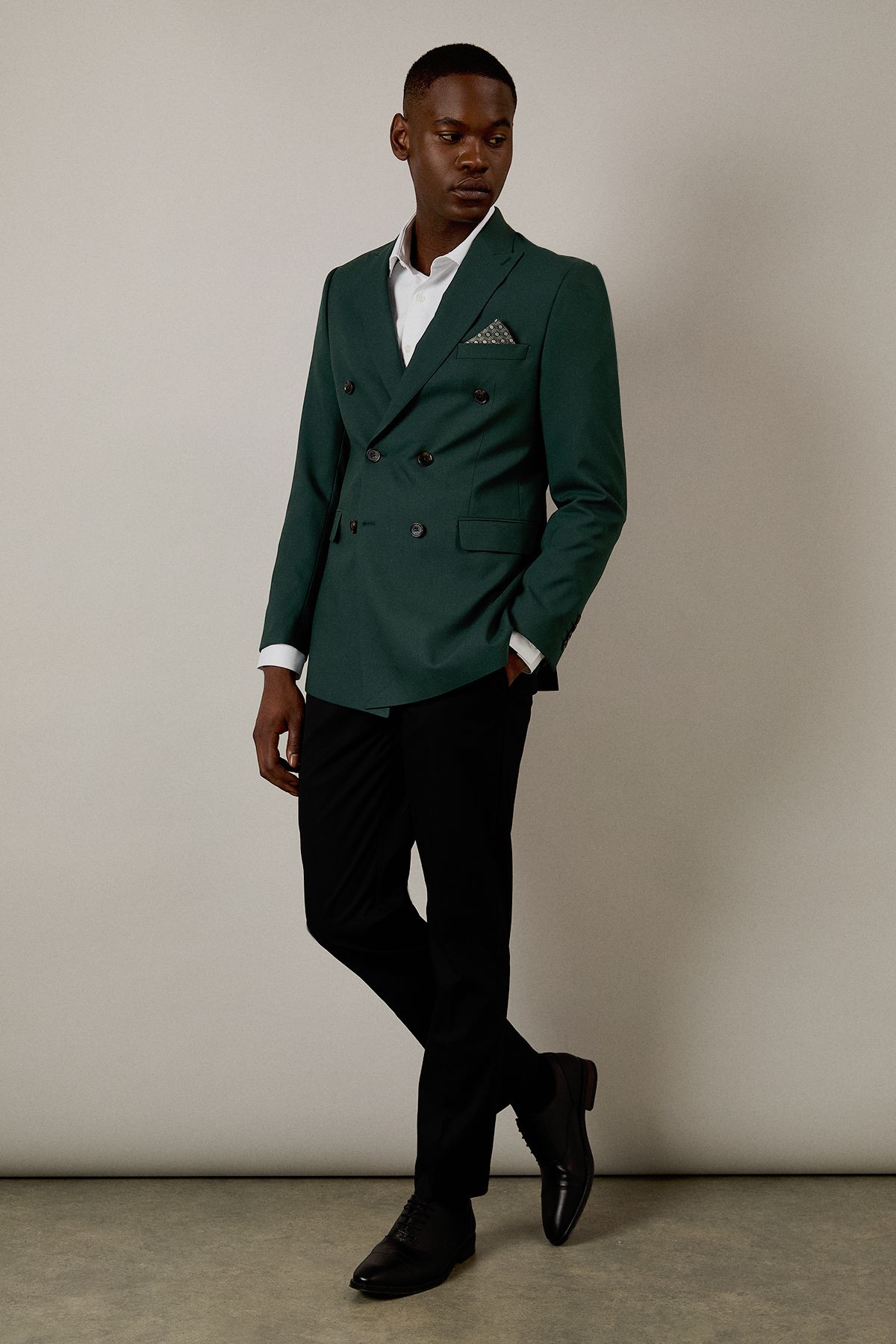 Burton Dark Green Double Breasted Jacket