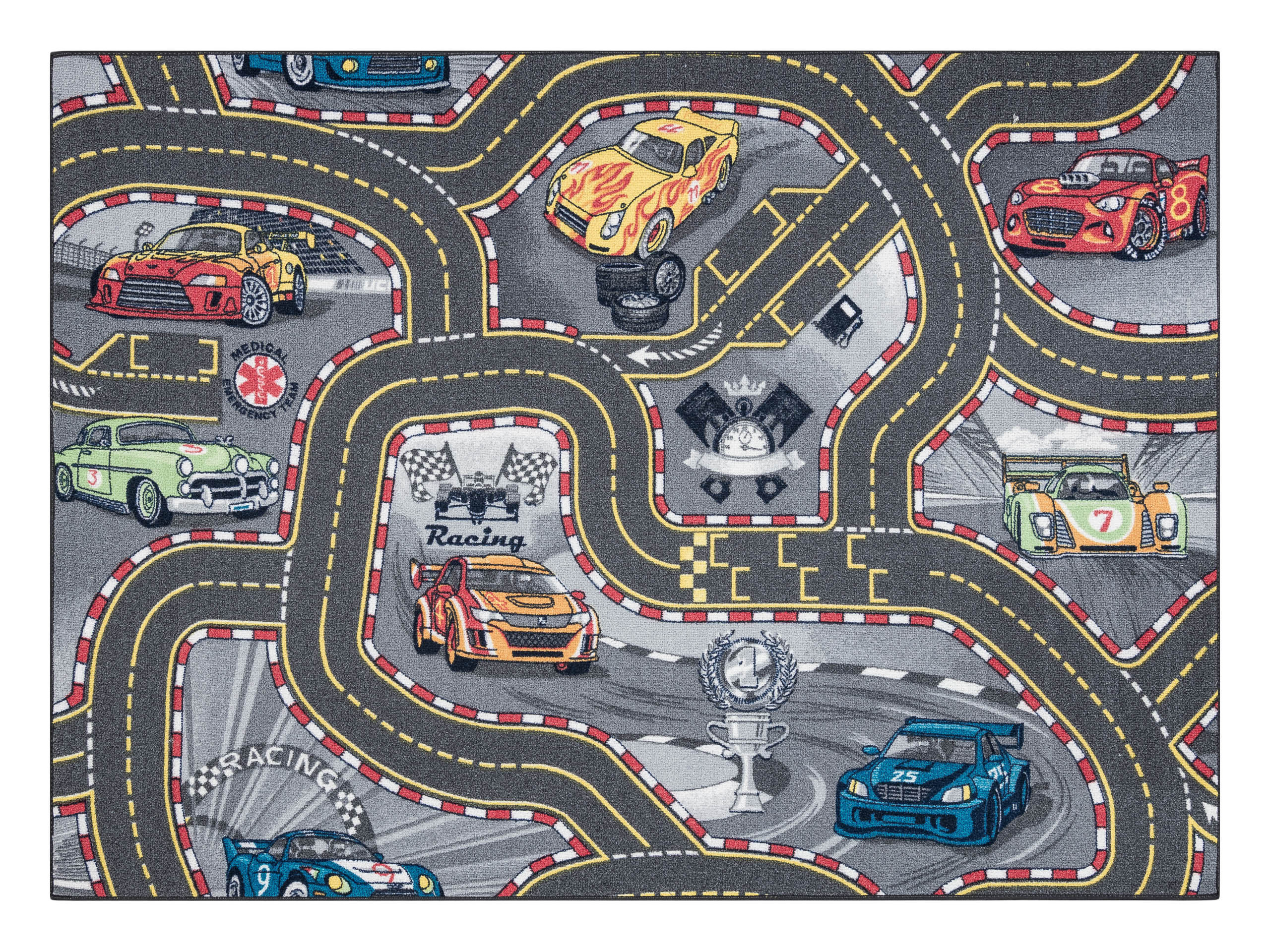 DYWAN REBEL ROADS Racers 97 Uliczki, samochody dzieci 95x133 cm