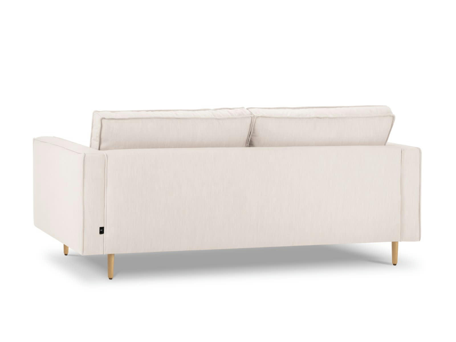 ALEXIS - Canapé 3 places en Tissu Structurel Beige Clair