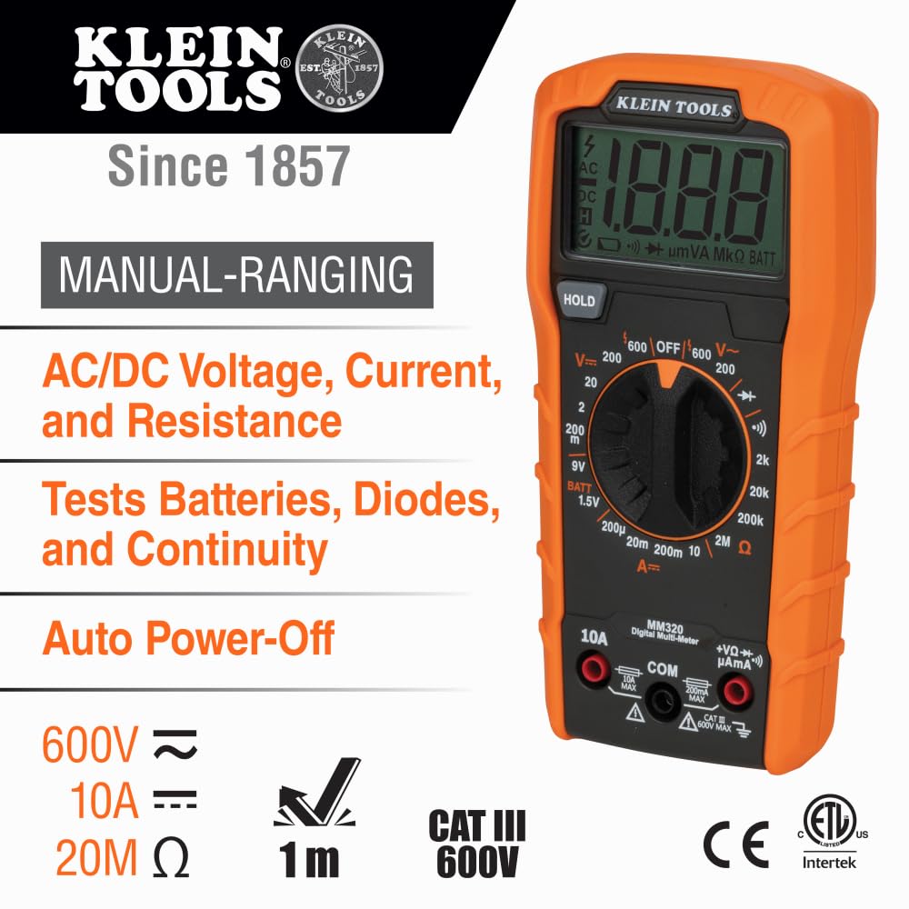 Klein Tools 80101 Circuit Breaker Finder Kit, GFCI Outlet and Receptacle Tester Kit, Multimeter, NCVT, Outlet Tester, Leads, 4-Piece