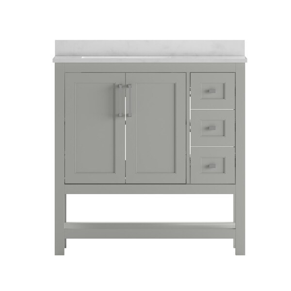 Bathroom Vanity with Sink, Open Storage, and Storage Drawers
