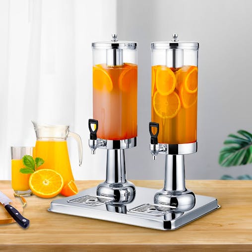 SOGA 6L Dual Stainless Steel Beverage Dispenser with Ice Cylinder
