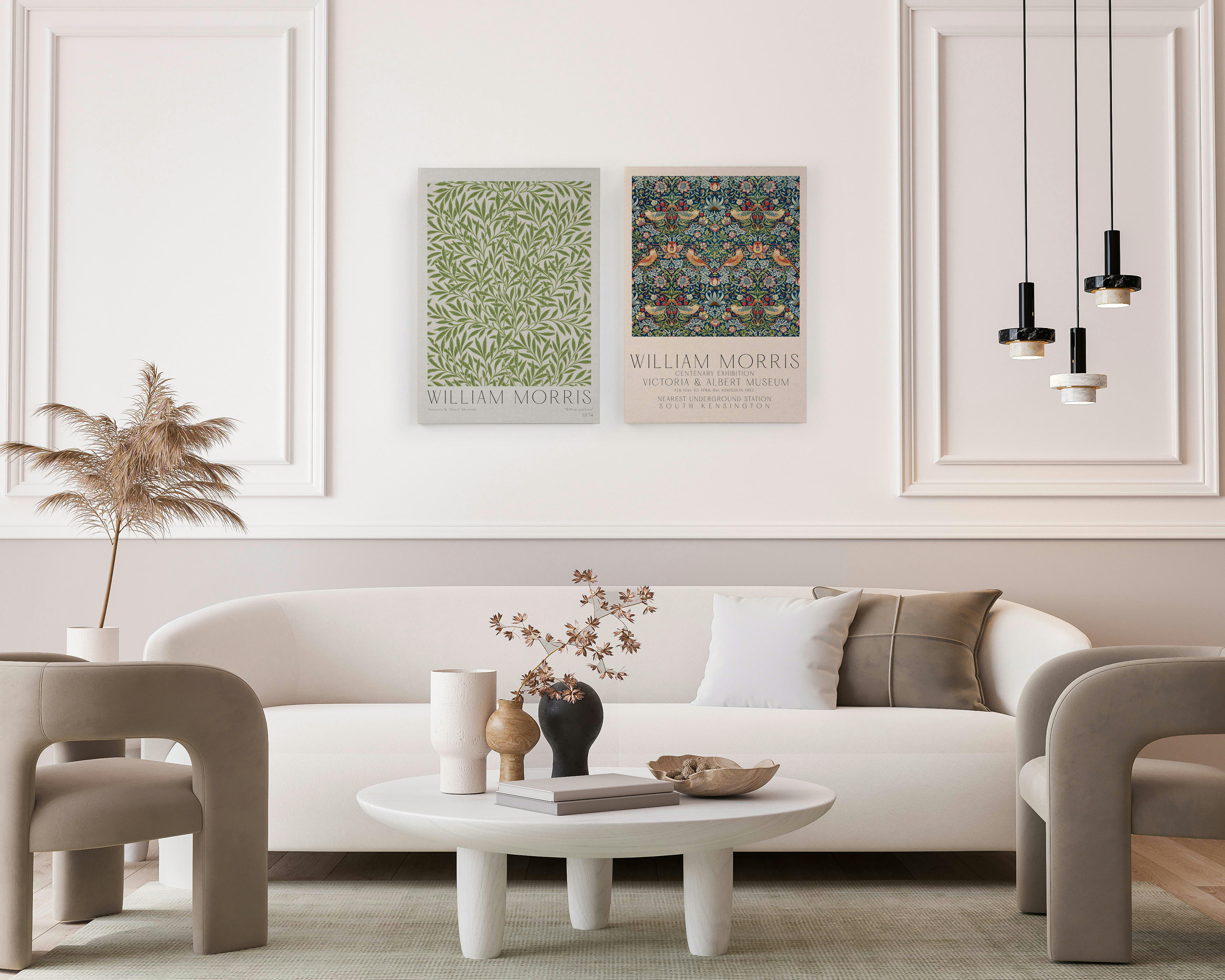 MORRIS GARDEN - Peinture sur toile 60x40 imprimé HD Jardin Morris