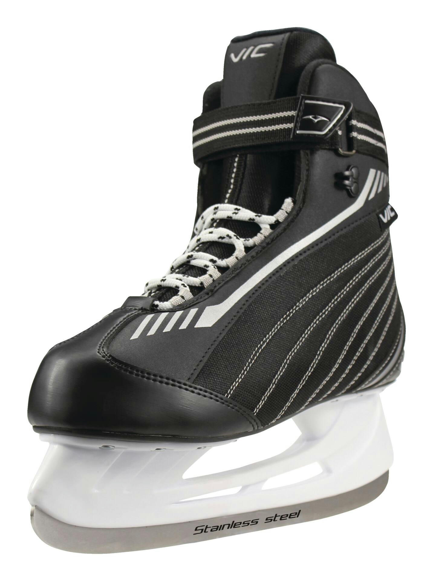 VIC Soft Recreational Ice Skates, Senior, Black, Assorted Sizes