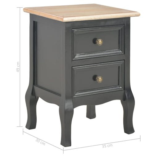 NNEVL Bedside Cabinets 2 pcs Black 35x30x49 cm MDF