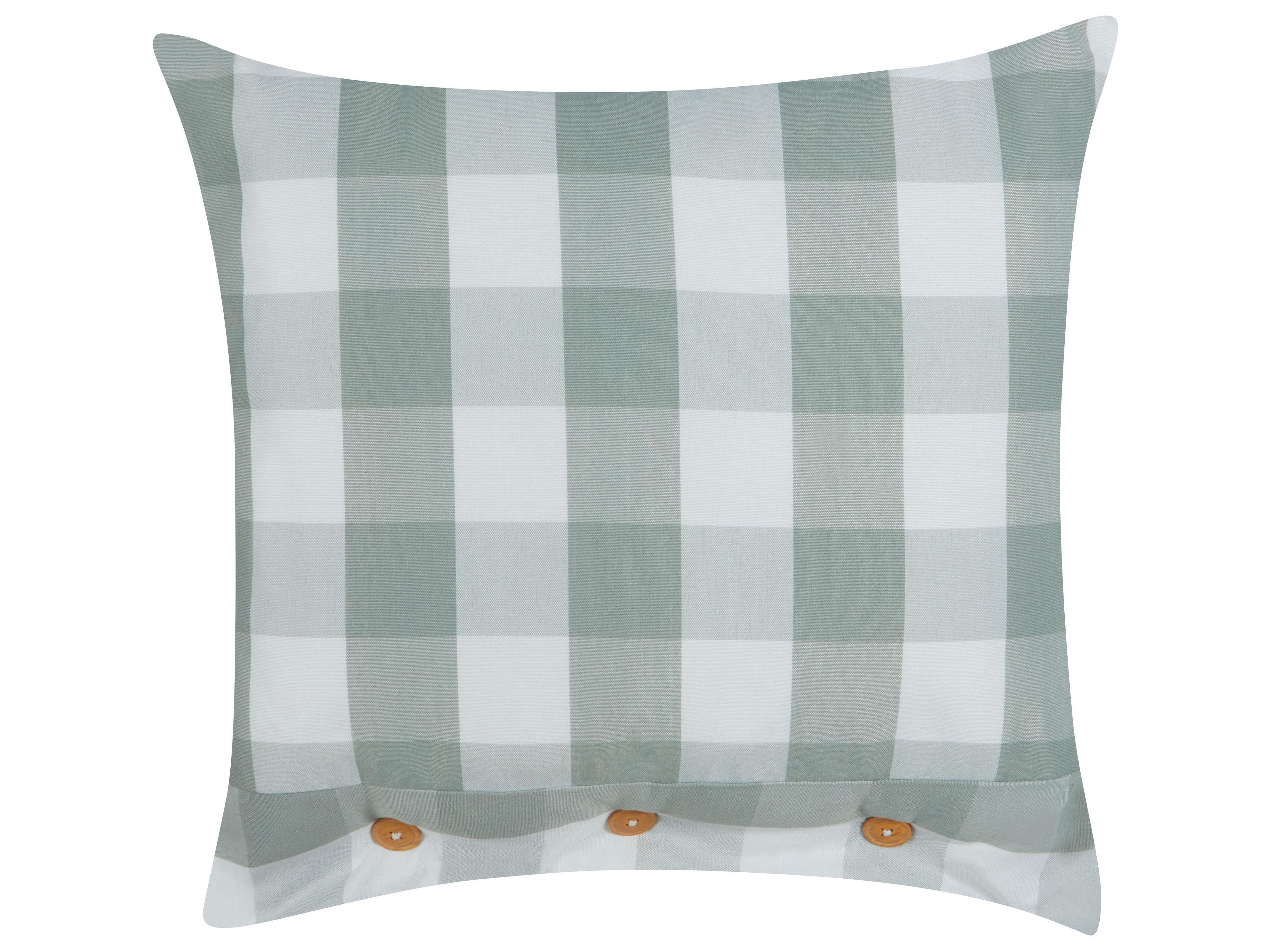 Throw Cushion TAMNINE 45 x 45 cm Mint Green Checked