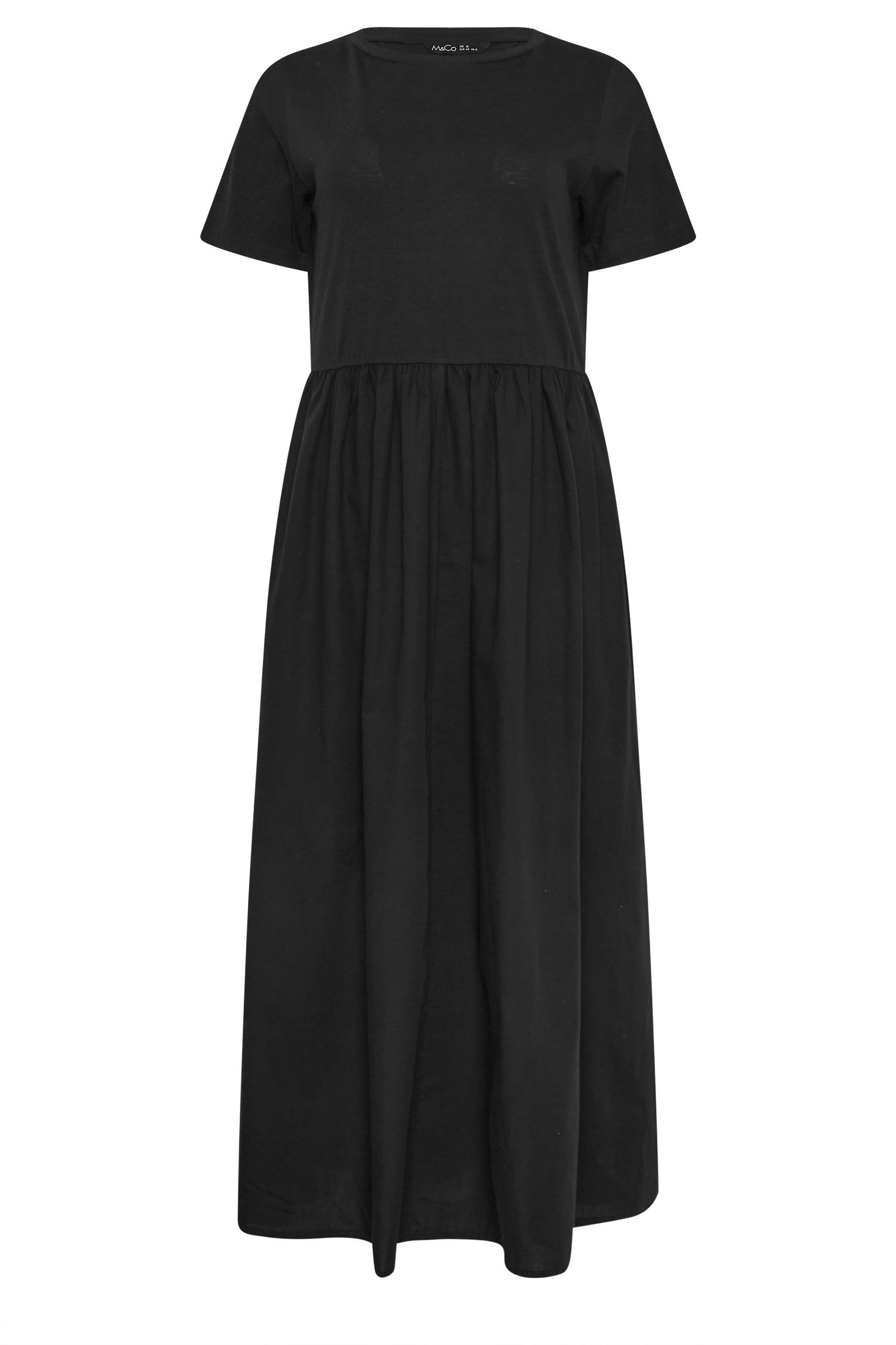 M&Co Short Sleeve Cotton Midi Dress