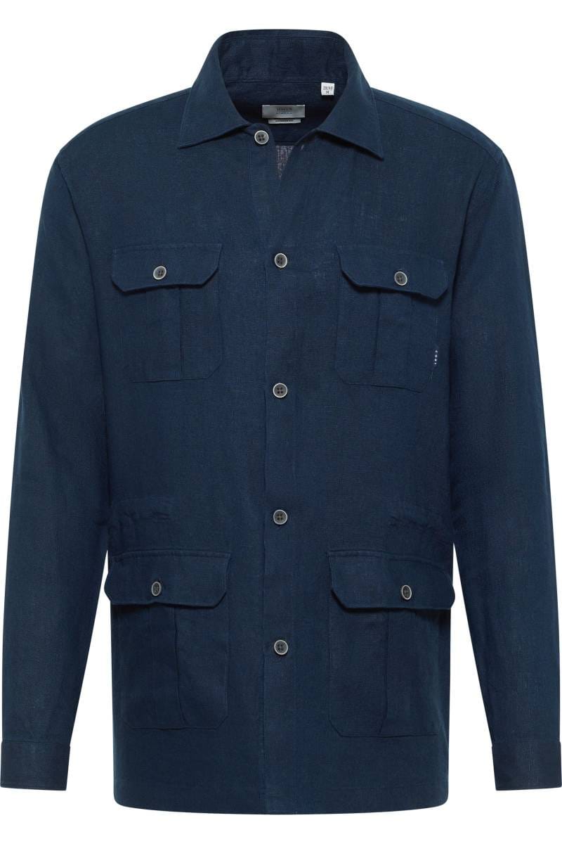 ETERNA 1863 Modern Fit Hemdjacke marine, Einfarbig