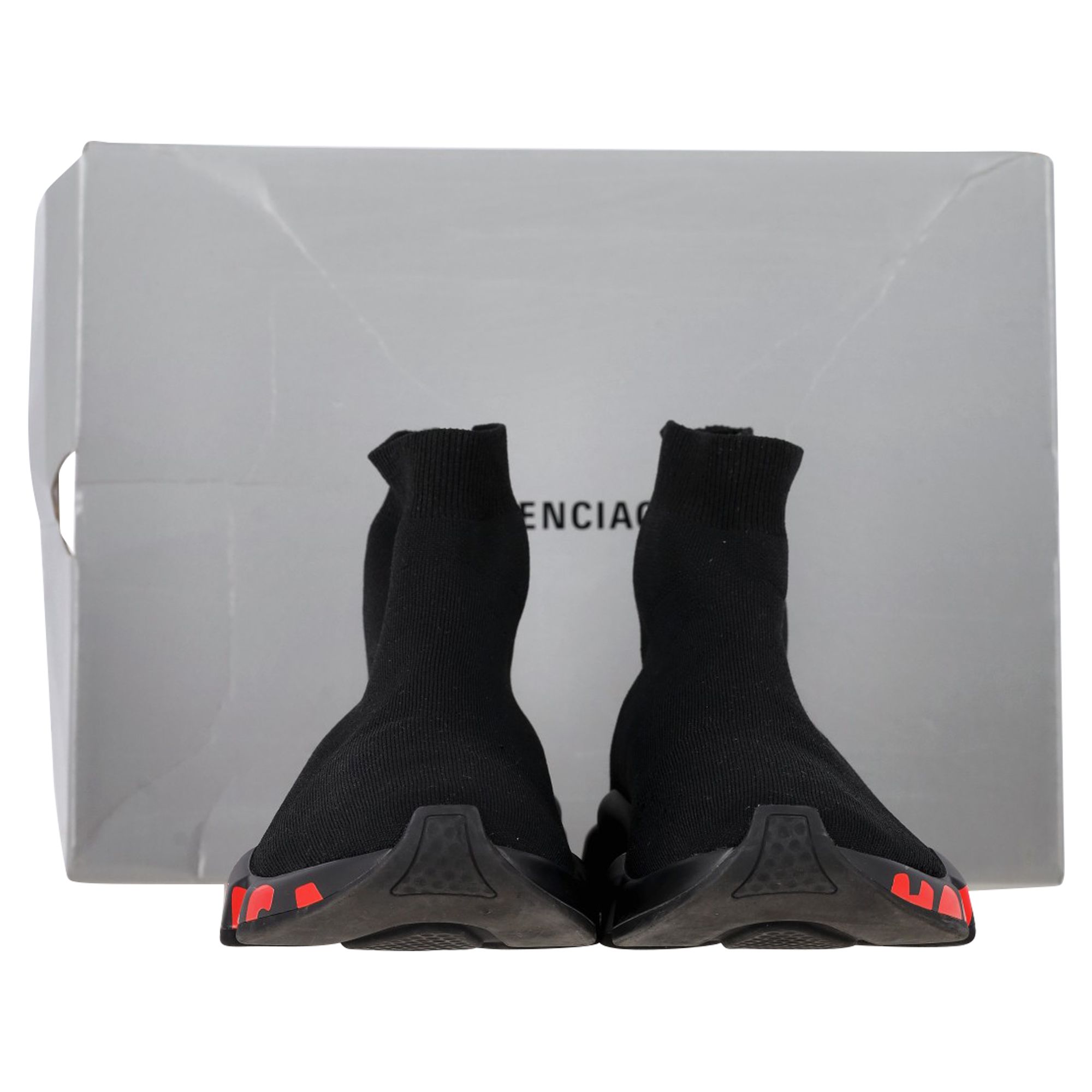 Balenciaga Preloved Speed 2.0 Knit Sneakers In Black Polyester