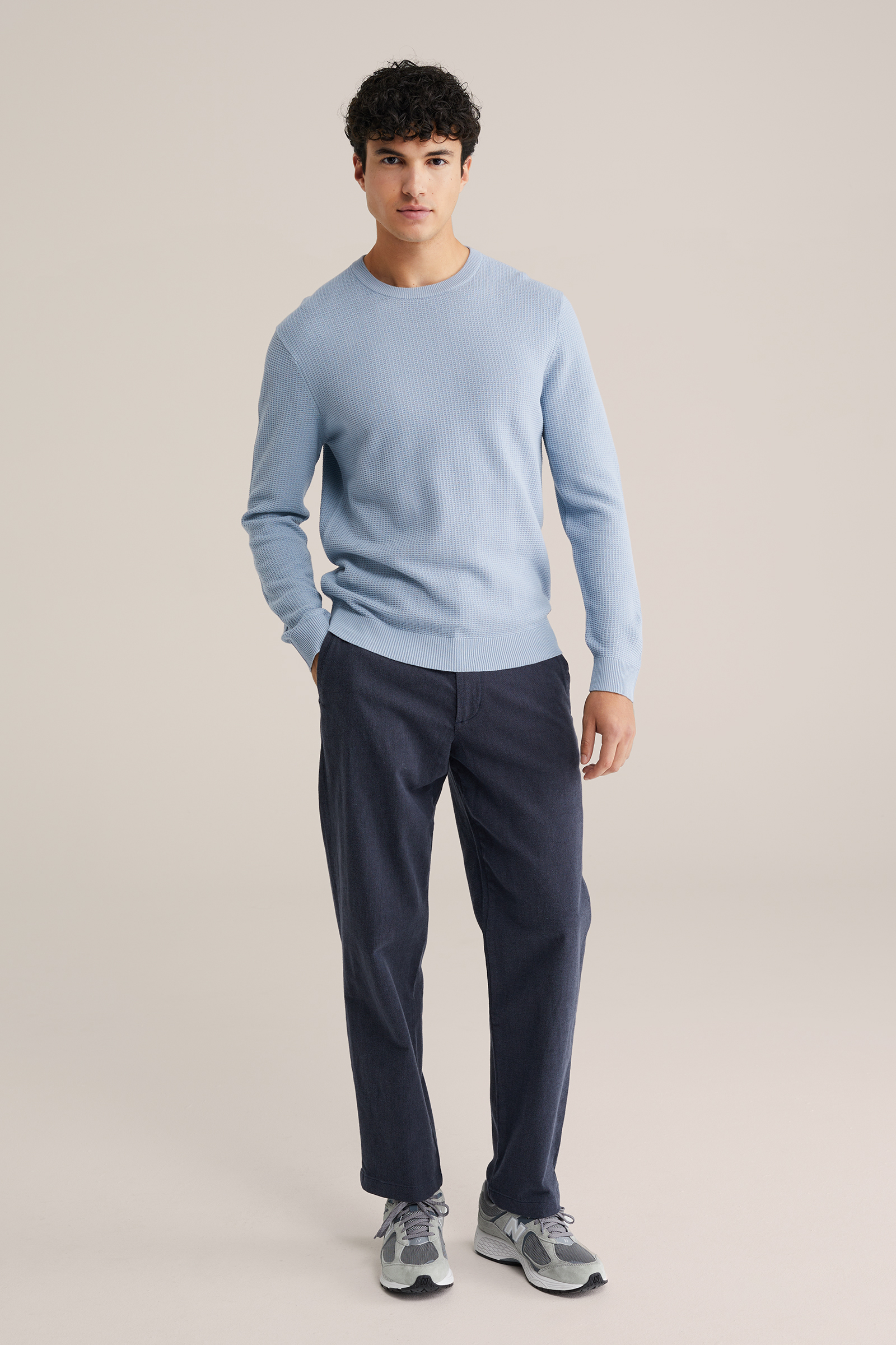 Heren regular fit trui met structuur