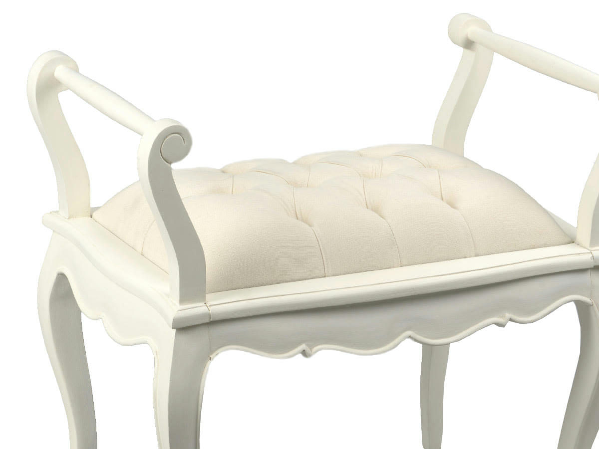 JOSEPHINE - Banquette 1 place en bois blanc cassé