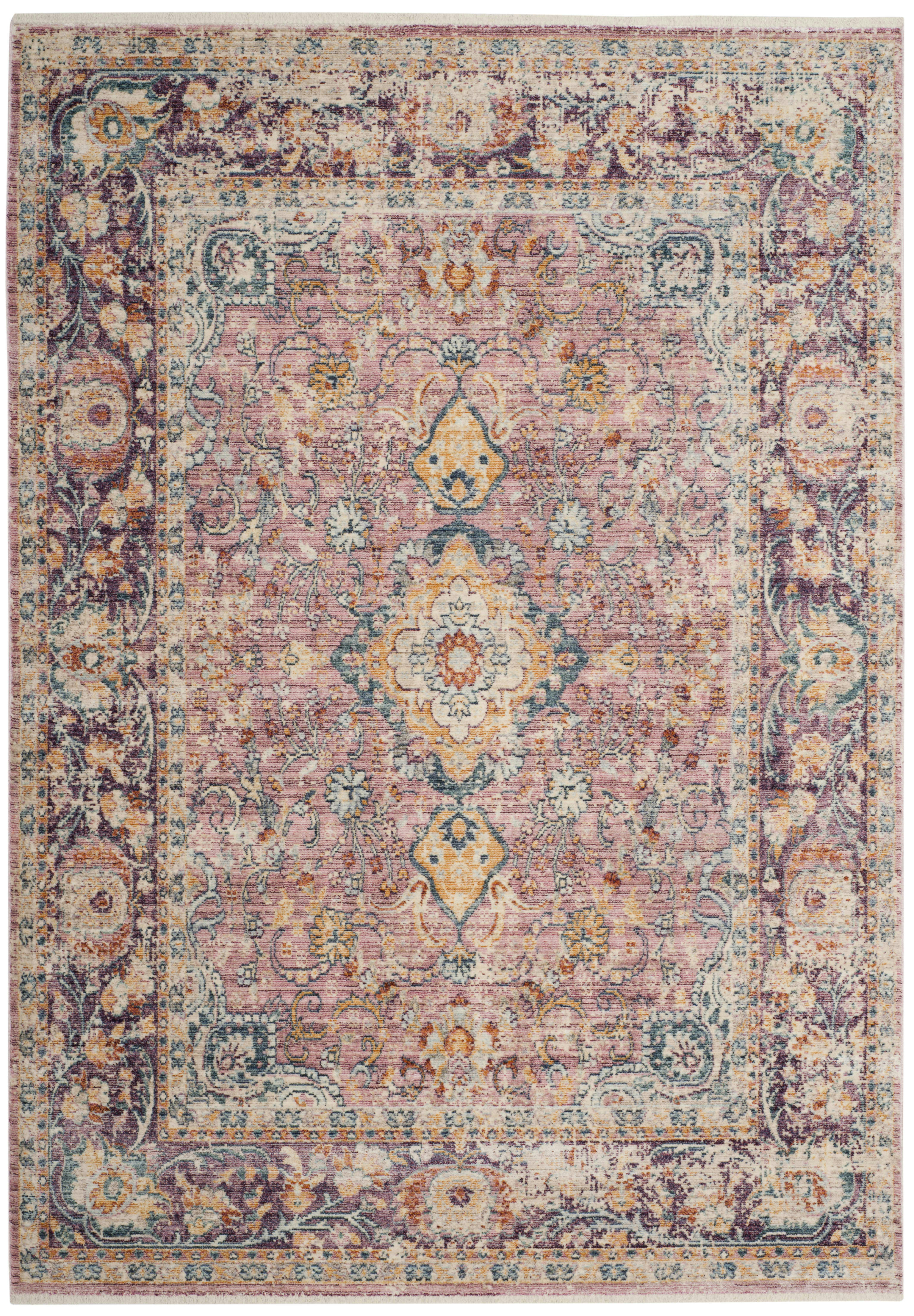 ILLUSION - Tapis de salon interieur en violet & multicolore, 122 x 183 cm