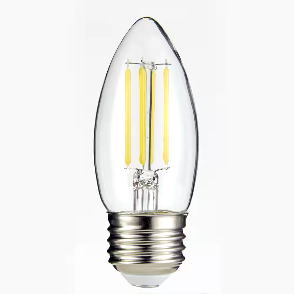 NOMA Designer Series B10 E26 Base Dimmable LED Filament Light Bulbs, Cool White, 60W, 2-pk