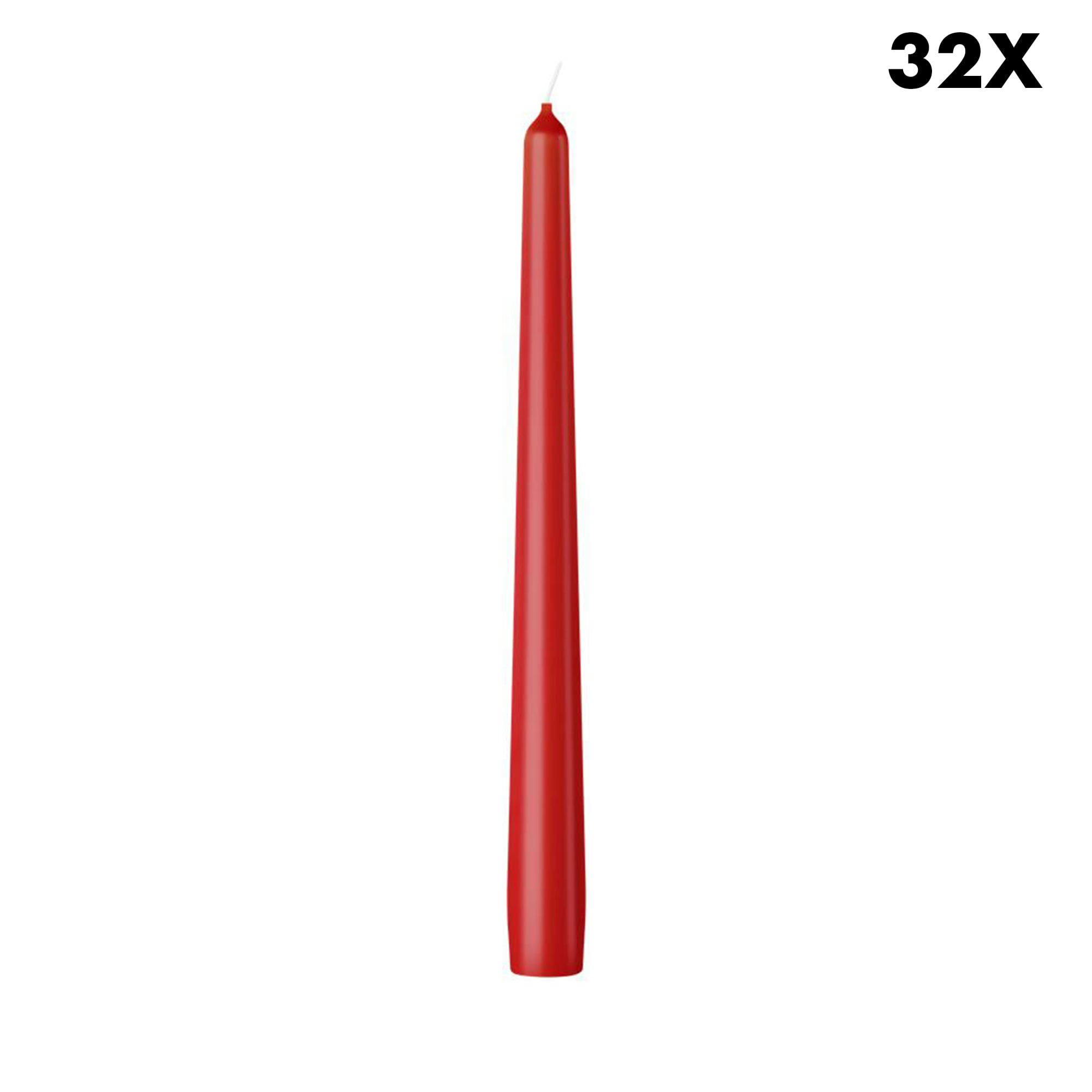ESSENTIALS - Lot De 32 Bougies, Rouge, 24.5Cm
