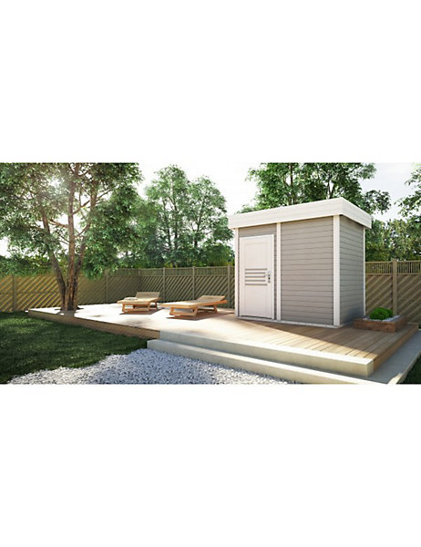 Cabine de sauna extérieur PRYMULA 4 places 253,8x203,8 x H.259 cm-Gris-Gris--