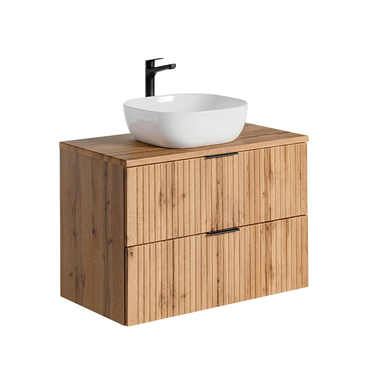 - Meuble simple vasque 80cm naturel