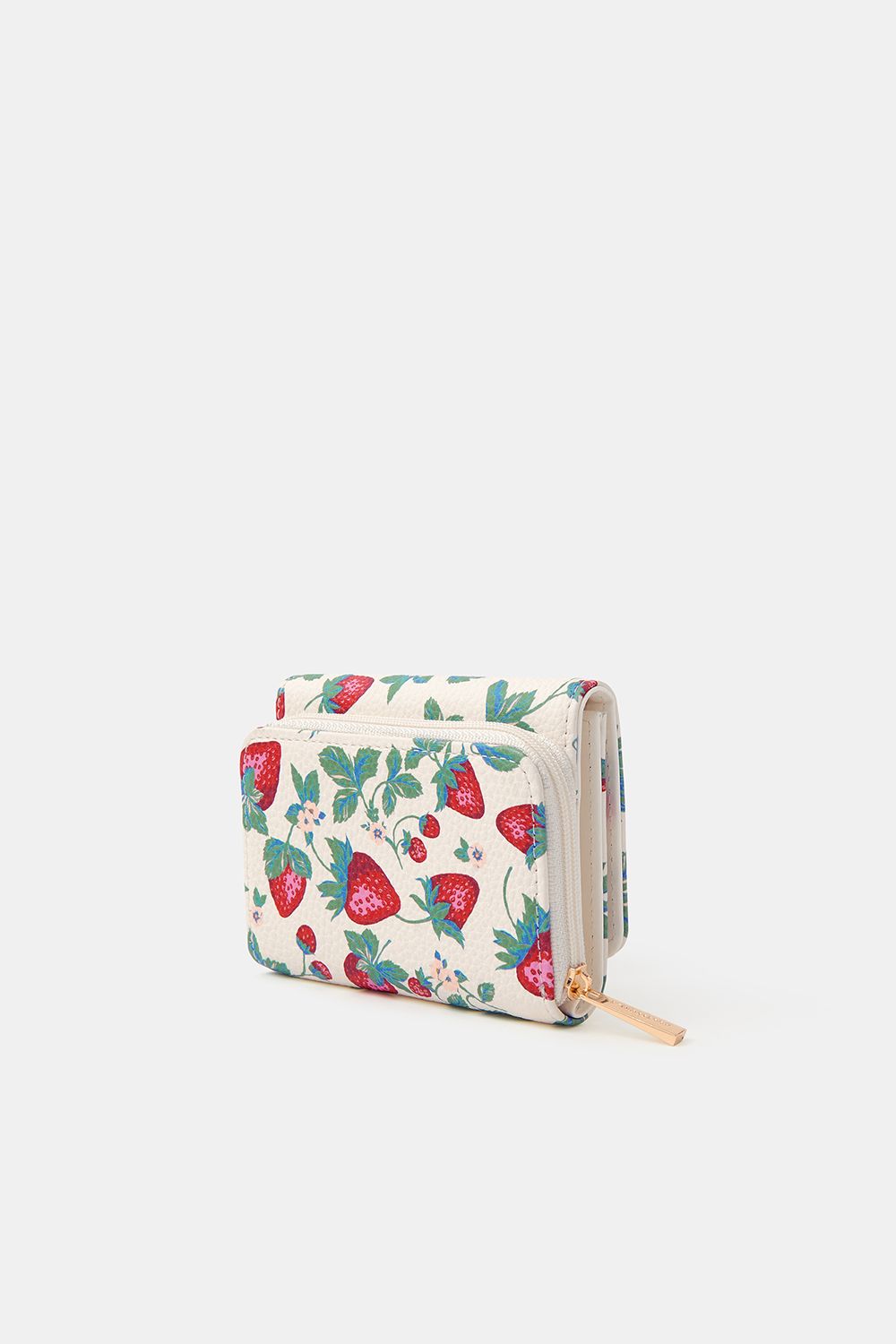 Accessorize Strawberry Print Tri Fold Purse